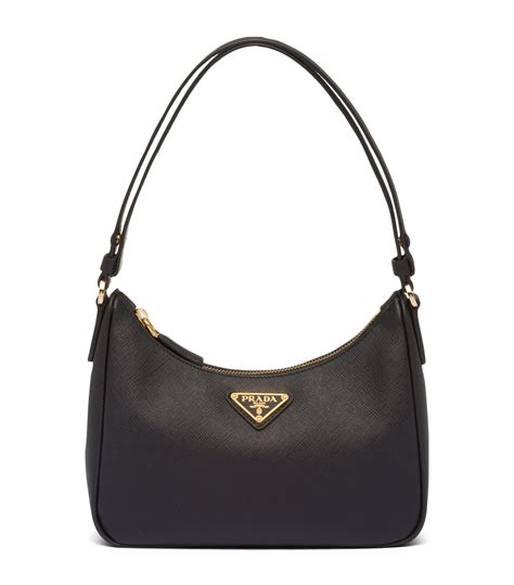 prada black leather shoulder bag|prada adjustable shoulder handbags.